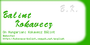 balint kokavecz business card
